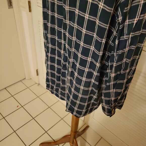 Vintage 90s Plaid Button Front T Shirt Dress Talbots Large Long Sleeve - Picture 3 of 7